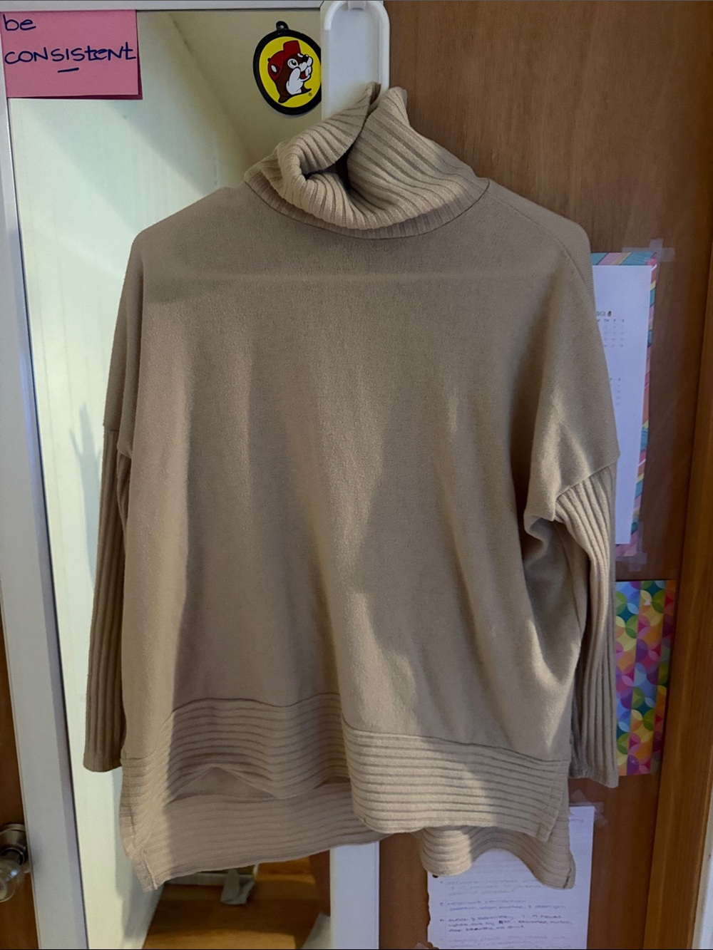 Relaxed Turtleneck Sweater in Taupe